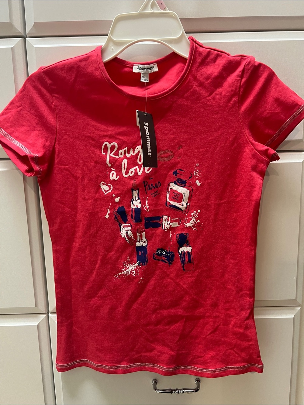 3Pommes Red Short-Sleeve Graphic Tee